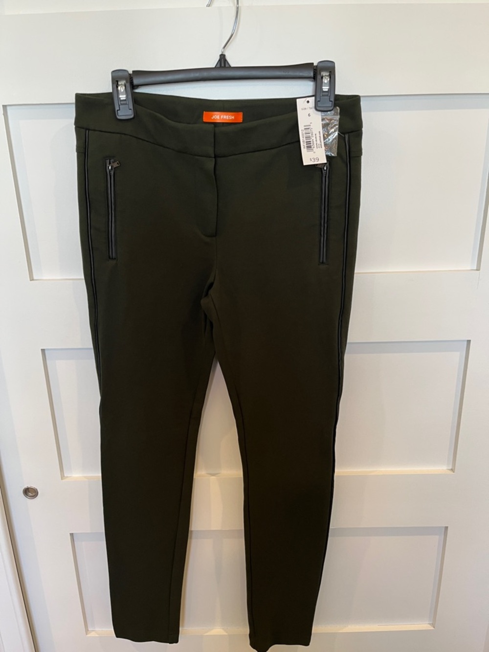 Joe Fresh Dark Olive Ponte Zip-Pocket Pants